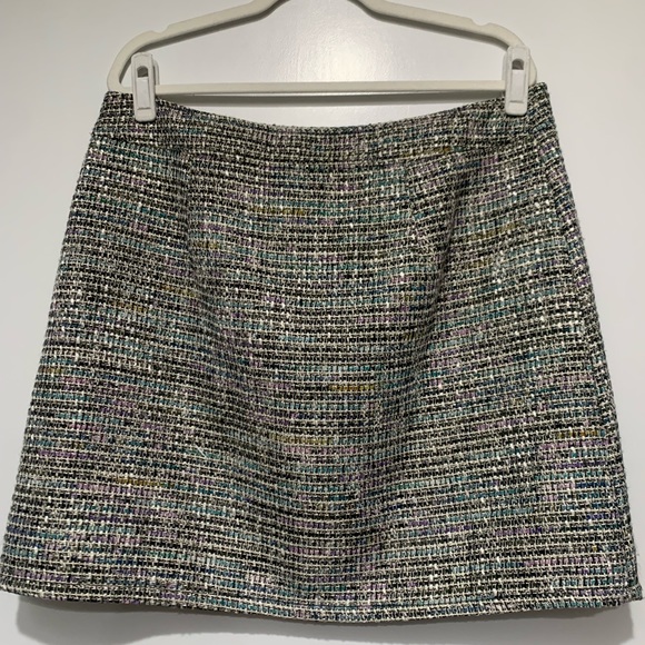 NWT Ann Taylor LOFT Metallic Threads Pencil Skirt Size 14 Two Front Pockets NWT - Picture 4 of 10